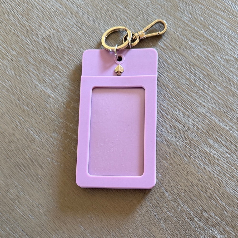 kate spade Pink Silicone ID Card Holder with Gold Hardware